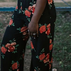 Floral print dress pants